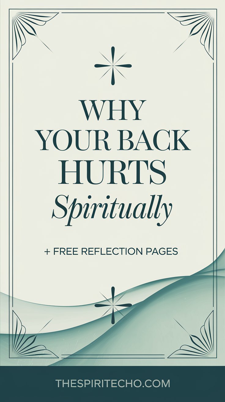 Why your back hurts spiritually and free reflection pages