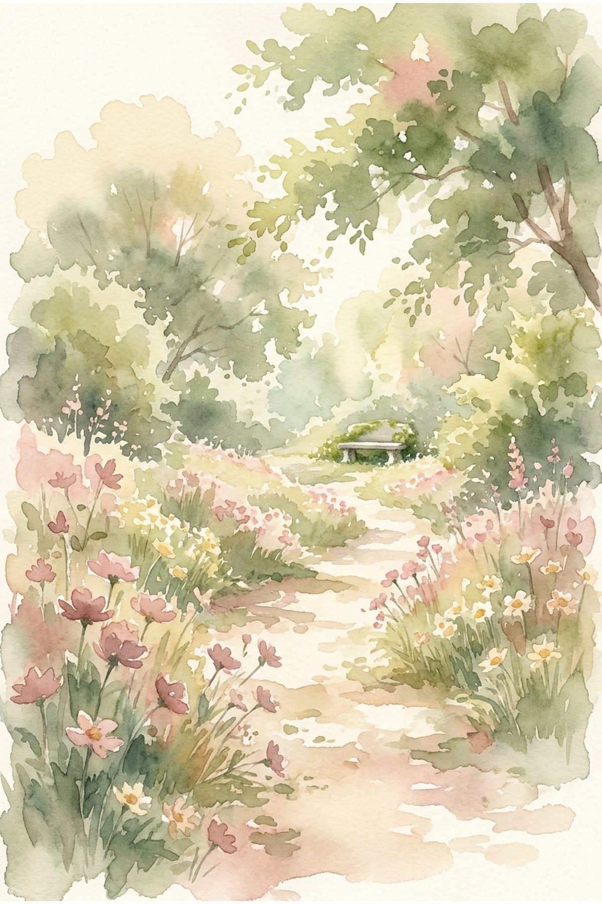 A peaceful garden path in soft light — a gentle invitation to slow down