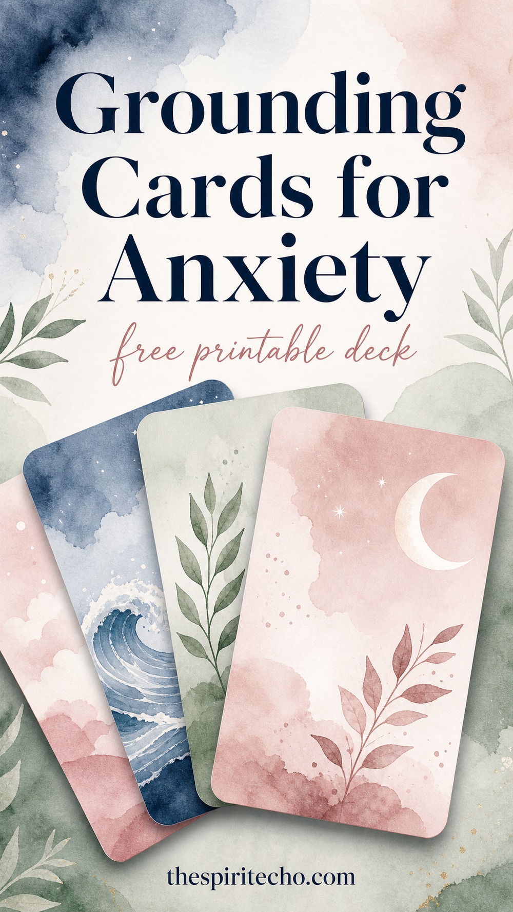 Printable grounding cards for anxiety — free pocket-sized calm-down prompts